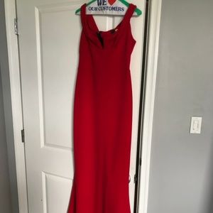 Red off the shoulder Missguided dress